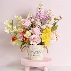 Nature Touch Wooden Bucket Planter (17cmDx13cmH)