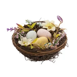 Nest w Easter Eggs & Flowers Pack 3 (30x10x6cm)