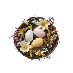 Nest w Easter Eggs & Flowers Pack 3 (30x10x6cm)