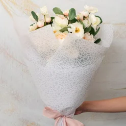 Nonwoven Embossed Wrap Sheets Bark White (50x70cm) Pack 50