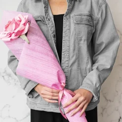 Nonwoven Embossed Wrap Sheets Bamboo Pink (50x70cm) Pack 50