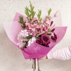 Nonwoven Wrap Sheets NOVA Baby Pink (50x70cm) Pack 50