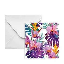 Nouvelle Gift Card & Envelope Tropical Plants Pk25(10x10cmH)