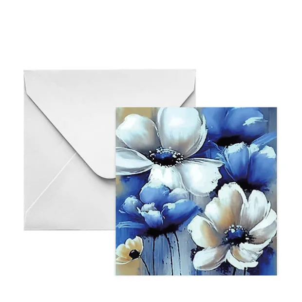 Nouvelle Gift Card & Envelope White Anemone Pk25 (10x10cmH)