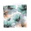Nouvelle Gift Card & Envelope Teal Magnolias Pk25 (10x10cmH)