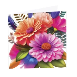Nouvelle Gift Card & Envelope Vibrant Dasies Pk25 (10x10cmH)