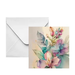 Nouvelle Gift Card & Envelope Pastel Hibiscus Pk25(10x10cmH)