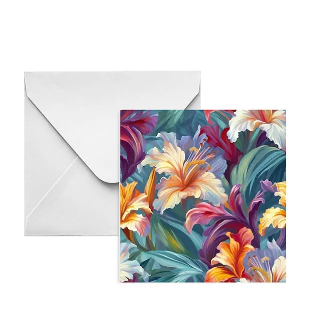Nouvelle Gift Card & Envelope Colour Lilies Pk25 (10x10cmH)