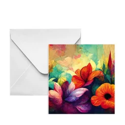 Nouvelle Gift Card & Envelope Vibrant Poppies Pk25(10x10cmH)