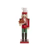 Nutcracker Holding Gingerbread Man Red & Green (36cmH)