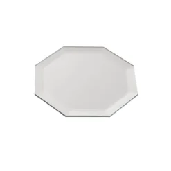 Octagon Mirror Glass Bevelled Plate Pack 4 Silver (10cmD)