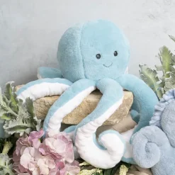 Octopus Sally Plush Soft Toy Soft Turquoise Blue (21cmST)