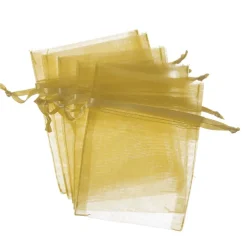 Organza Gift Bomboniere Bag Medium Gold Pack 10(12.5x17cmH)