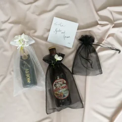 Organza Gift Bomboniere Bag Medium Black Pk 10 (12.5x17cmH)