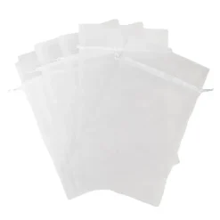 Organza Gift Bomboniere Bag Large White Pack 10 (15x24cmH)