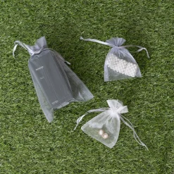 Organza Gift Bomboniere Bag Small Silver Pack 10 (7.5x10cmH)
