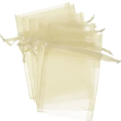 Organza Gift Bomboniere Bag Large Ivory Pack 10 (15x24cmH)