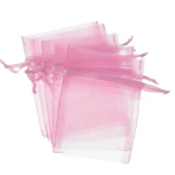 Organza Gift Bomboniere Bag Medium Pink Pk 10 (12.5x17cmH)