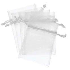 Organza Gift Bomboniere Bag Medium White Pk10 (12.5x17cmH)
