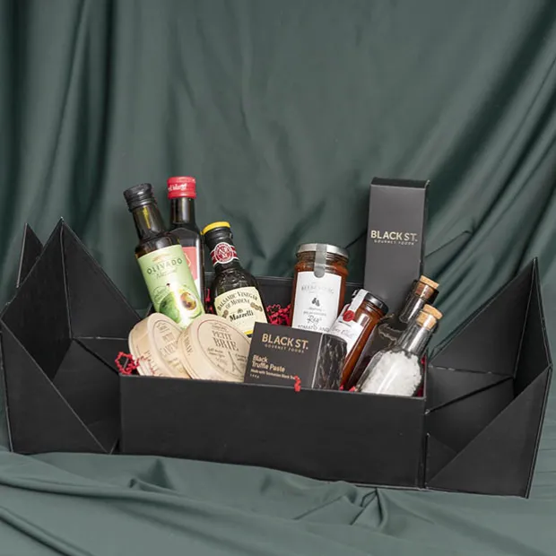 Origami Foldable Luxe Gift Hamper Box Black (30x25x10Hcm)