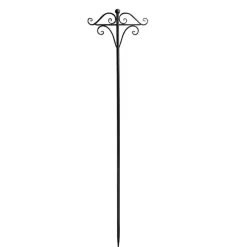 Outdoor Metal Shepherd's Hook Stand Double Black (160cmH)