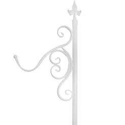 Outdoor Metal Shepherd's Hook Tall Single Stand White (2mH)
