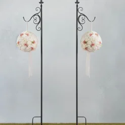 Outdoor Metal Shepherd's Hook Tall Single Stand Black (2mH)