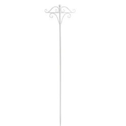 Outdoor Metal Shepherd's Hook Stand Double White (160cmH)