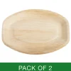 Palm Leaf Medium Platter (35.5x25cm) Pack 2