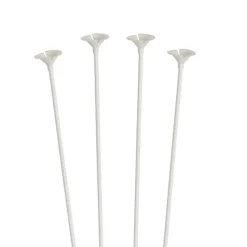 Paper Balloon Cup and Stick Pack 25 White (40cmH)