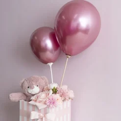 Paper Balloon Cup and Stick Pack 25 White (40cmH)