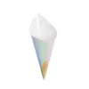 Paper Snack & Confetti Cone Pack 10 Iridescent (9cmDx24cmH)