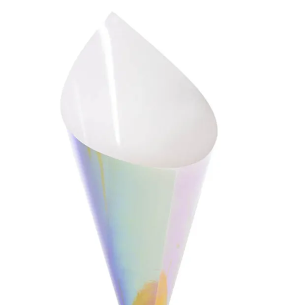 Paper Snack & Confetti Cone Pack 10 Iridescent (9cmDx24cmH)