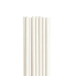 Paper Straws Plain White (20cmH 6mmDia) Pack 50