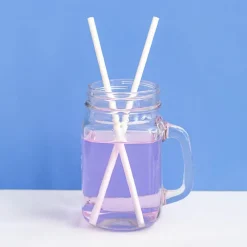 Paper Straws Plain White (20cmH 6mmDia) Pack 50