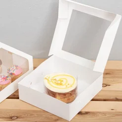 Patisserie Square Window Box 9" White (230x230x75mmH)