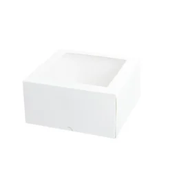 Patisserie Square Window Box 9" Deep White (240x240x120mmH)