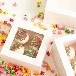 Patisserie Square Window Box 9" Deep White (240x240x120mmH)