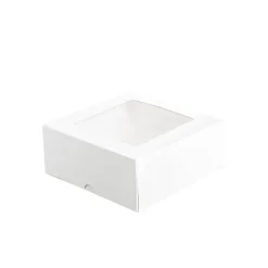 Patisserie Square Window Box 7" White (180x180x75mmH)