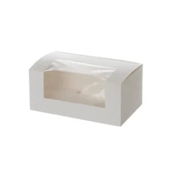 Patisserie Window Box Double Cupcakes White (180x110x80mmH)