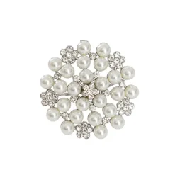 Pearl Flower Napkin Ring Pack 4 Silver (4cmD)
