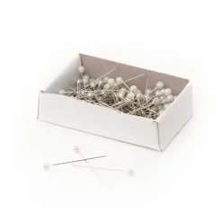 Pearl Pins Round Head Bulk 144 Pack White (3.5mmx38mmH)