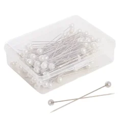 Pearl Pins Round Head Bulk 100 Pack Cream (6mmx6.5cmH)