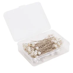 Pearl Pins Round Head Bulk 100 Pack Cream (6mmx6.5cmH)