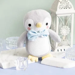 Penguin Peng Knitted Plush Soft Toy Grey (21cmHT)