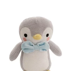 Penguin Peng Knitted Plush Soft Toy Grey (21cmHT)