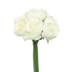Peony Bouquet Emily x8 Flowers White (34cmH)