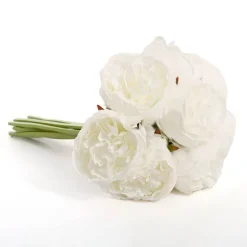 Peony Bouquet Emily x8 Flowers White (34cmH)