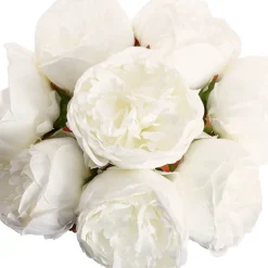 Peony Bouquet Emily x8 Flowers White (34cmH)
