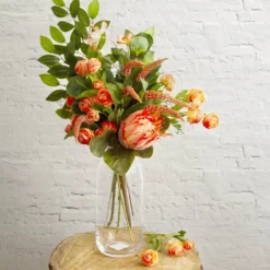 Petite Ranunculus Spray Coral (42cmH)